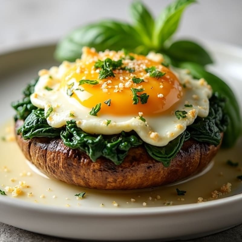 Herb-Ricotta Stuffed Portobello Mushrooms with Spinach