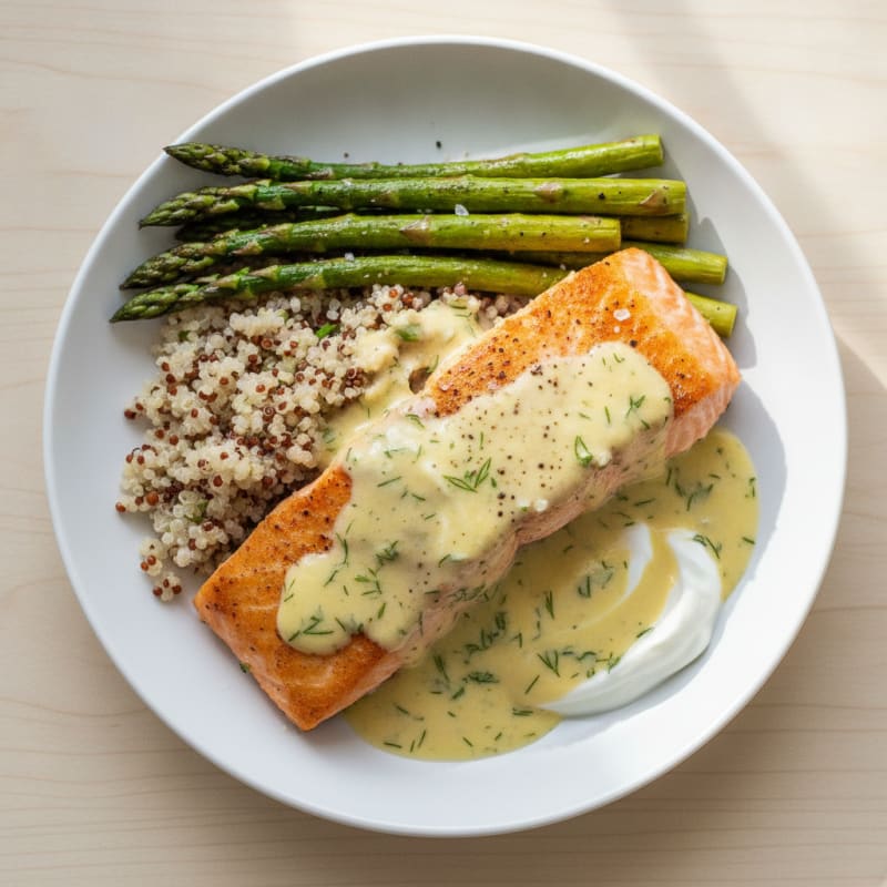 Pan-Seared Salmon with Lemon-Dill Sauce