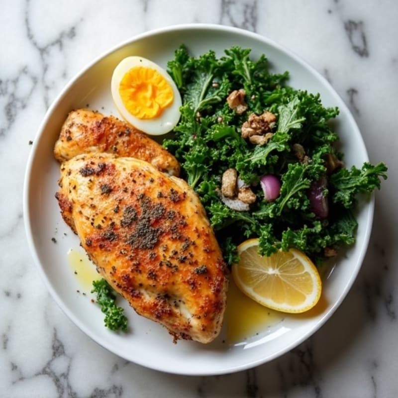 Herb-Roasted Chicken and Crispy Kale Salad