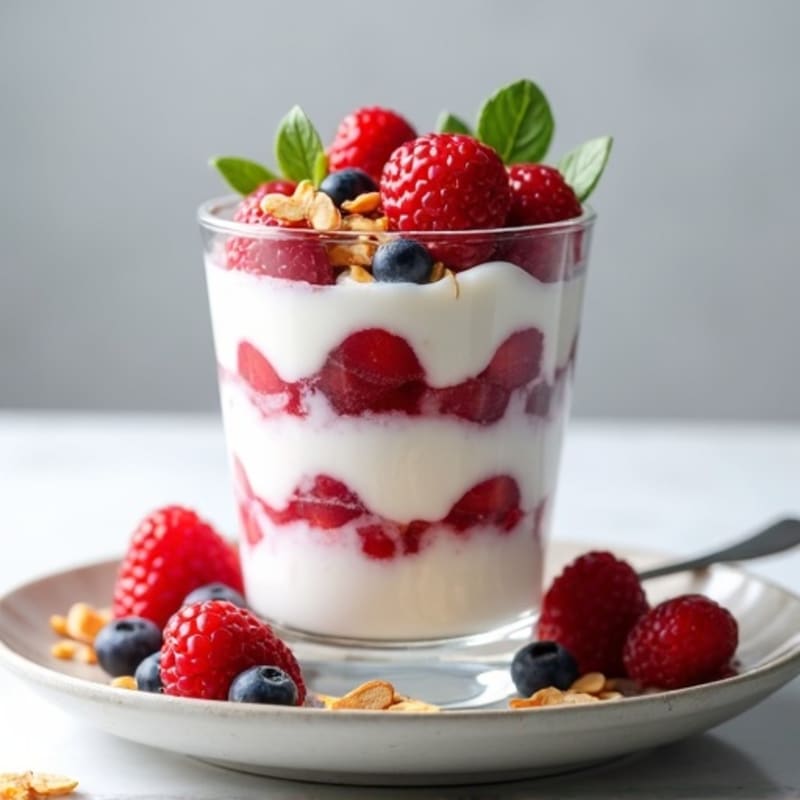Greek Yogurt Protein Parfait with Mixed Berries