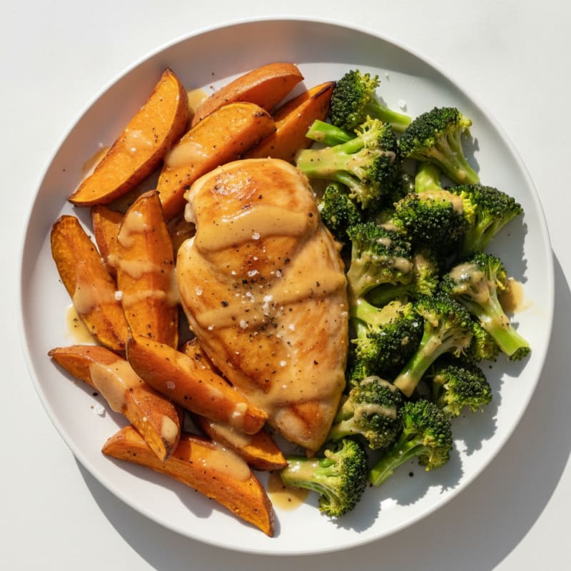 Honey-Glazed Roasted Chicken and Sweet Potato