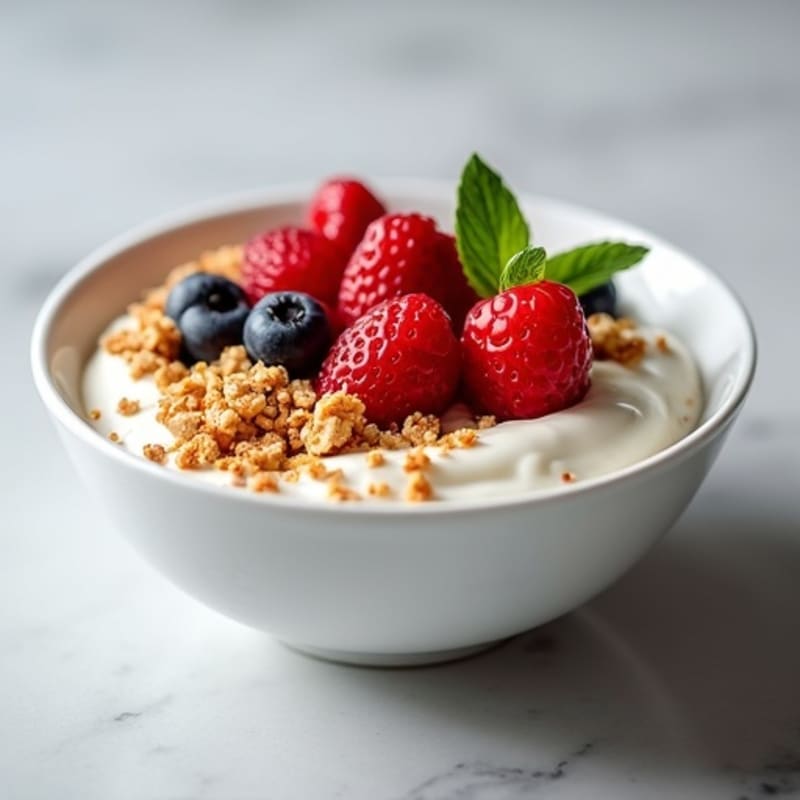 Creamy Yoghurt with Fresh Berries and Crunchy Granola