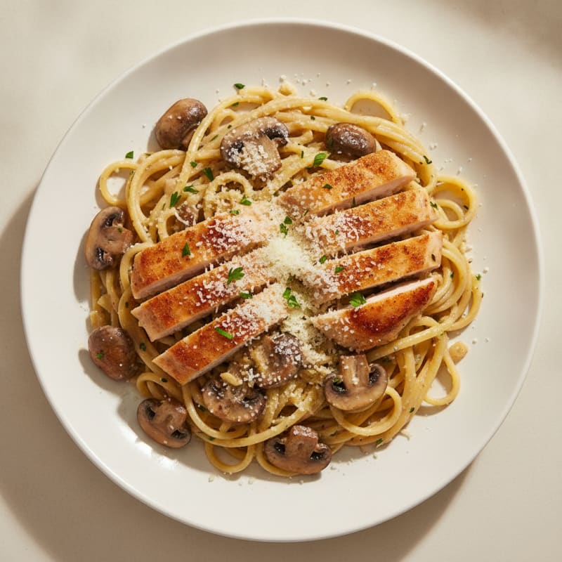 Truffle Mushroom Linguine with Parmesan