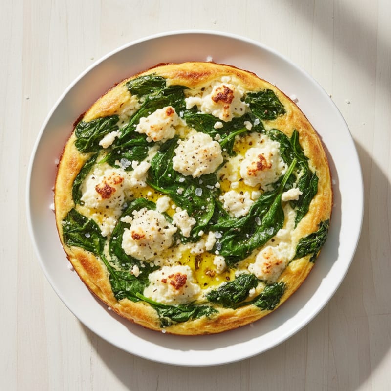 Creamy Spinach and Cottage Cheese Egg Bake