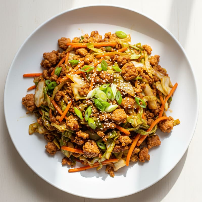 Teriyaki Ground Turkey and Cabbage Stir-Fry