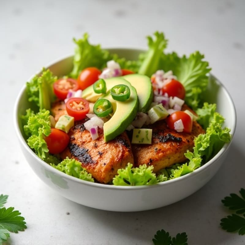 Spicy Chicken Taco Bowl with Fresh Pico and Creamy Avocado