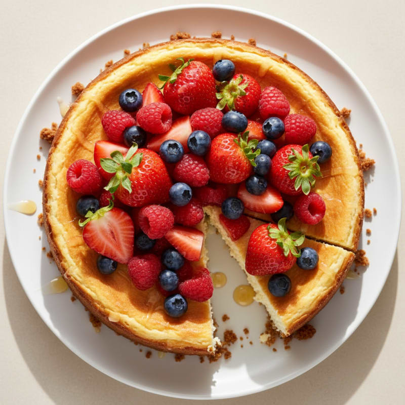 Cottage Cheese Protein Cheesecake with Fresh Berries