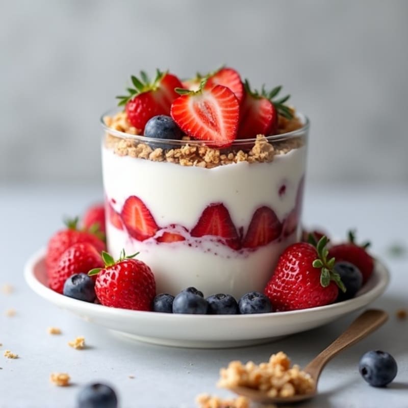 Greek Yogurt Protein Parfait with Mixed Berries