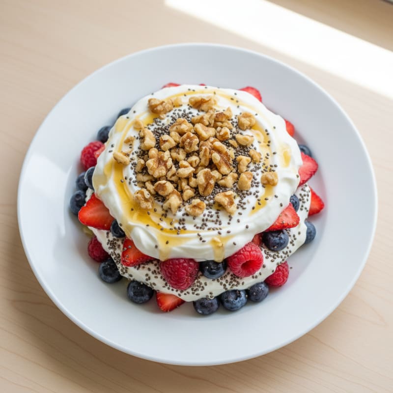 Greek Yogurt Protein Parfait with Mixed Berries