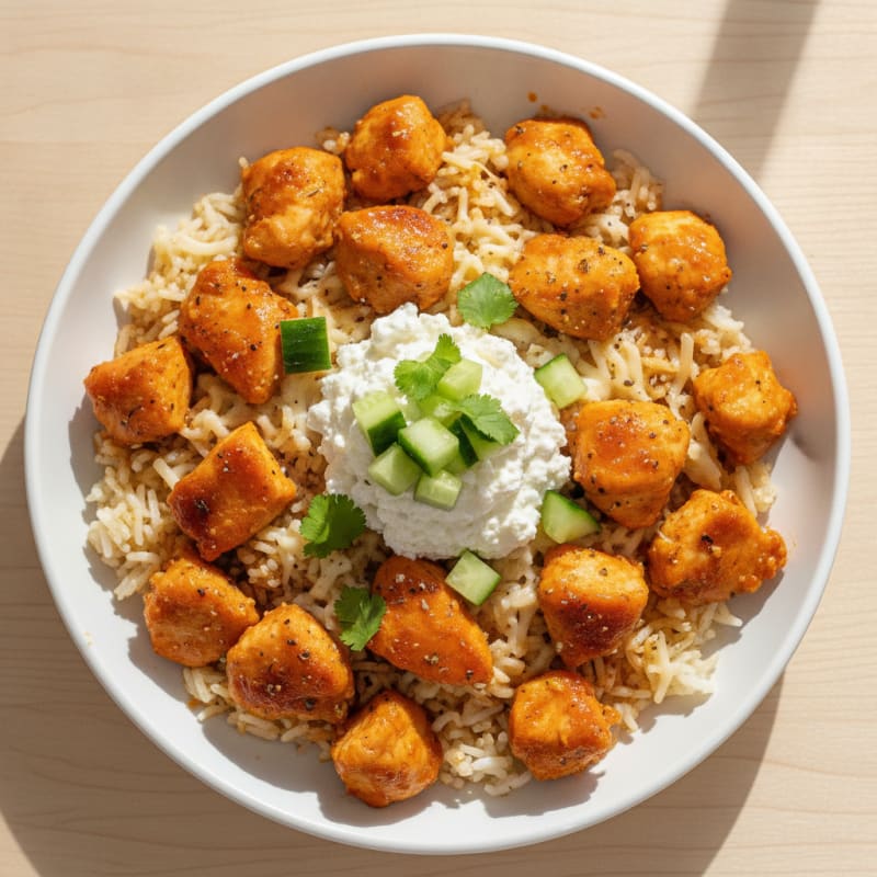 Spicy Tangy Chicken Skillet with Cottage Cheese
