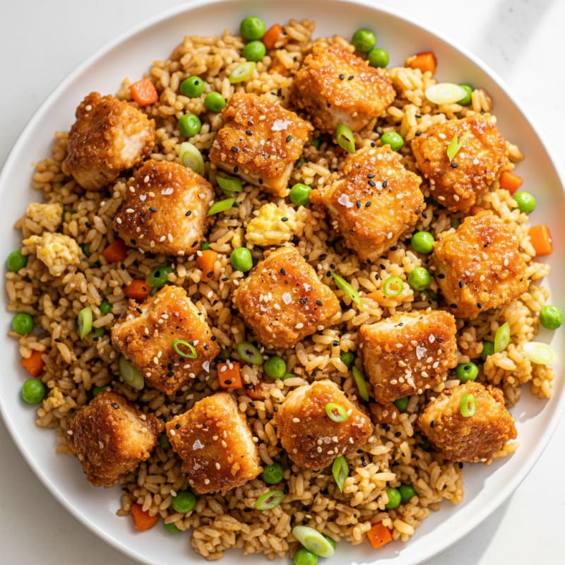 Crispy Sesame Chicken Fried Rice