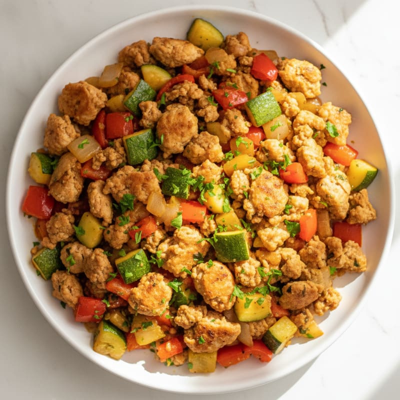 Ground Chicken and Vegetable Skillet