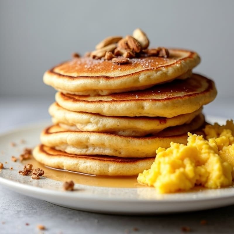 Protein-Packed Almond Flour Pancakes with Scrambled Eggs