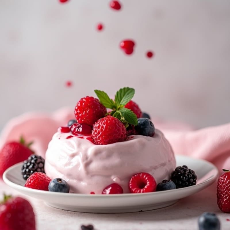 Silky Greek Yogurt Protein Mousse with Mixed Berries