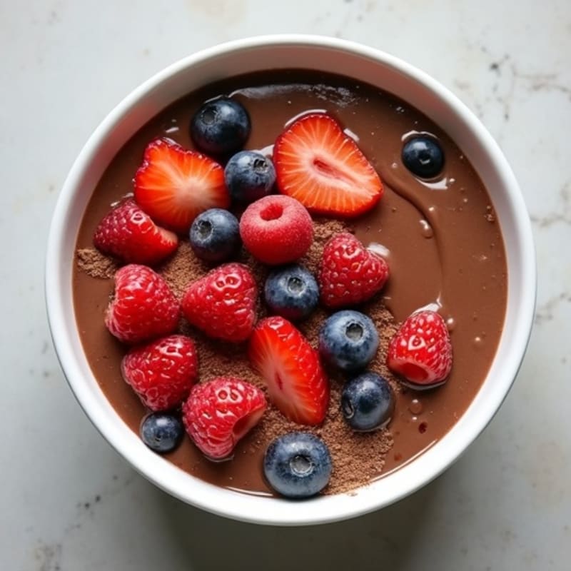Silky Chocolate Protein Pudding with Fresh Berries