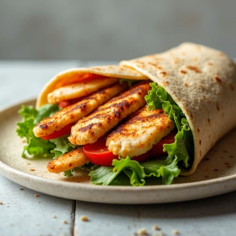Crispy Grilled Chicken and Fresh Veggie Wrap