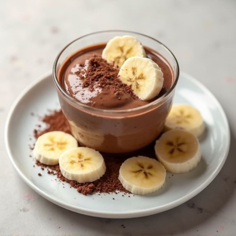 Creamy Chocolate Protein Pudding with Sliced Bananas