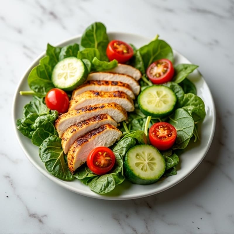 Grilled Turkey Breast Salad with Crunchy Cucumbers