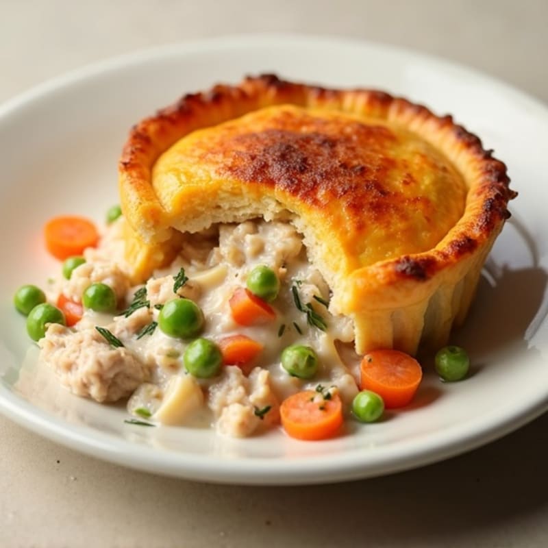 Creamy Turkey Pot Pie with Crispy Sweet Potato Topping