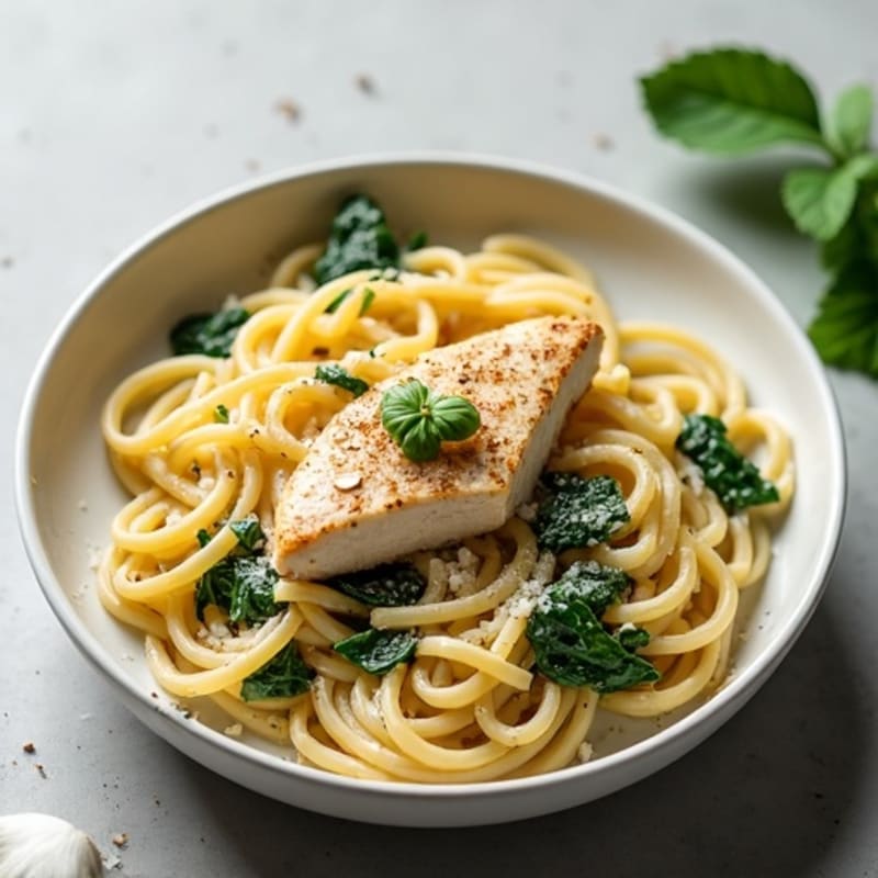 Healthy Creamy Chicken Alfredo Pasta
