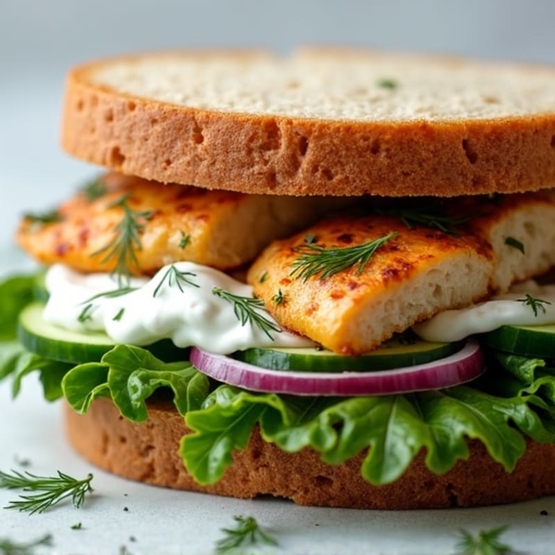 Herb-Roasted Chicken and Greek Yogurt Salad Sandwich