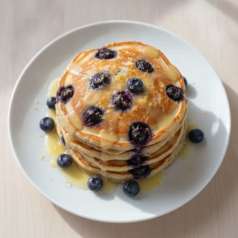 Blueberry Ricotta Pancakes with Lemon Zest
