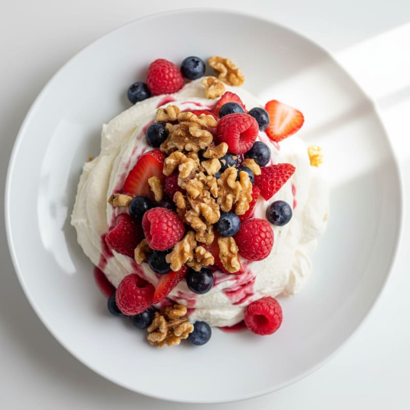 Greek Yogurt Protein Mousse with Mixed Berries