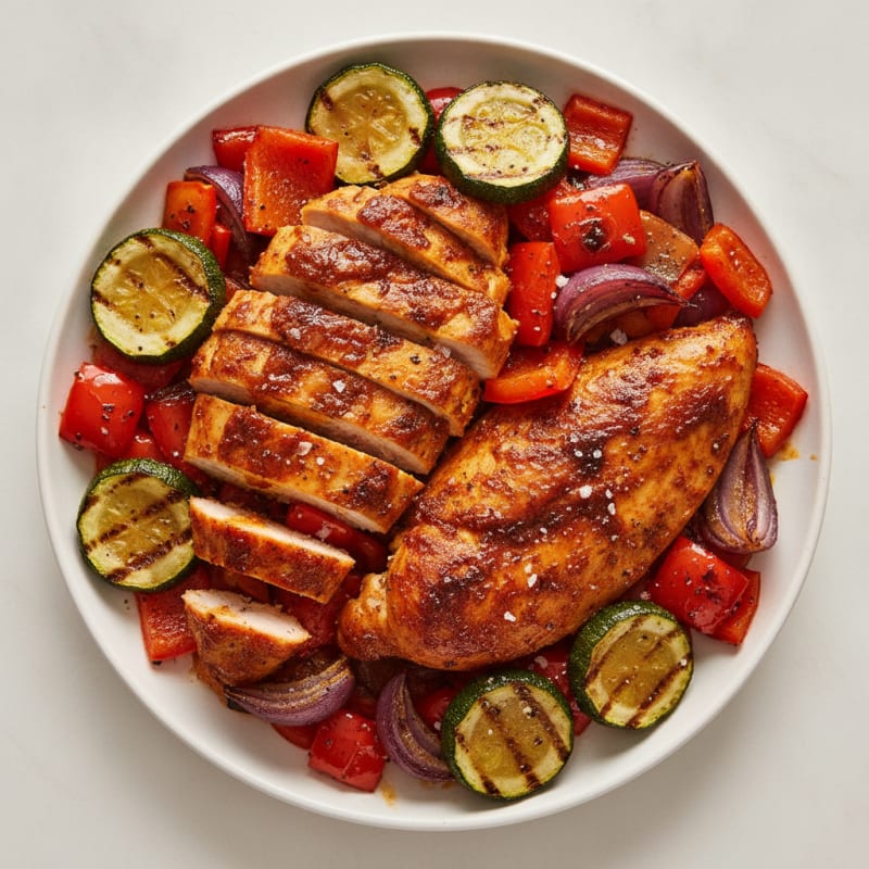 Spicy Harissa Chicken with Roasted Vegetables