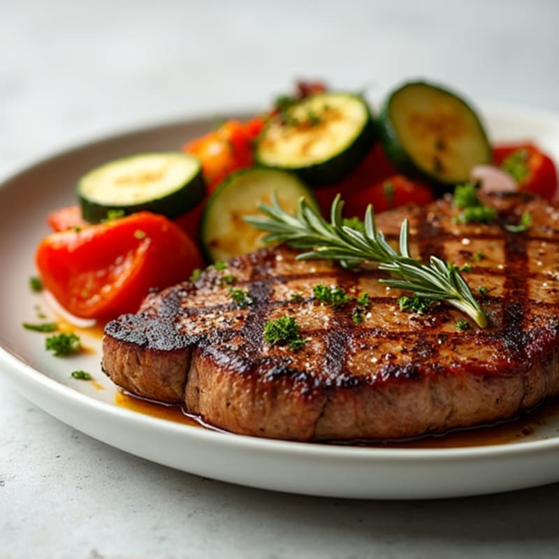 Garlic-Herb Seared Steak with Roasted Vegetables