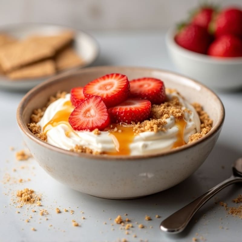 Creamy Salted Caramel Cheesecake Protein Bowl