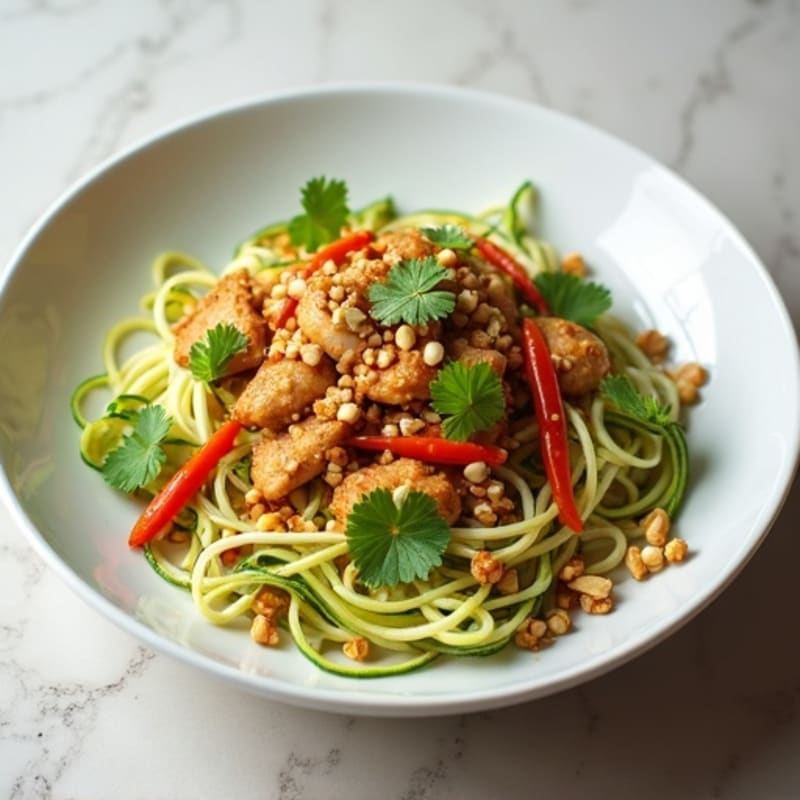 Lightened-Up Chicken Pad Thai with Zucchini Noodles