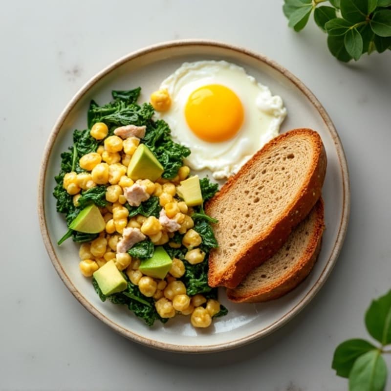 Cottage Cheese Scramble with Spinach and Turkey