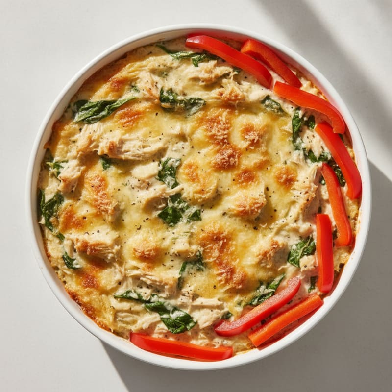 High-Protein Baked Spinach Artichoke Dip