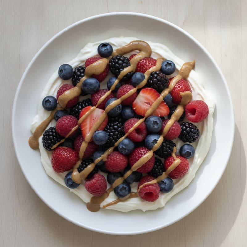 Greek Yogurt Protein Pudding with Mixed Berries