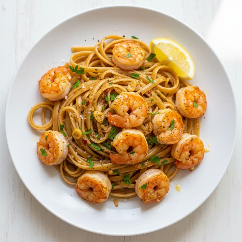 Garlic Butter Shrimp Scampi with Linguine