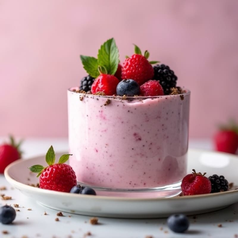Silky Greek Yogurt Protein Mousse with Mixed Berries
