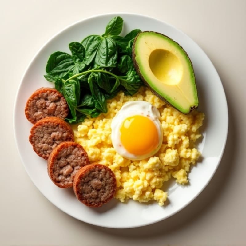 Egg White Scramble with Spinach and Turkey Sausage