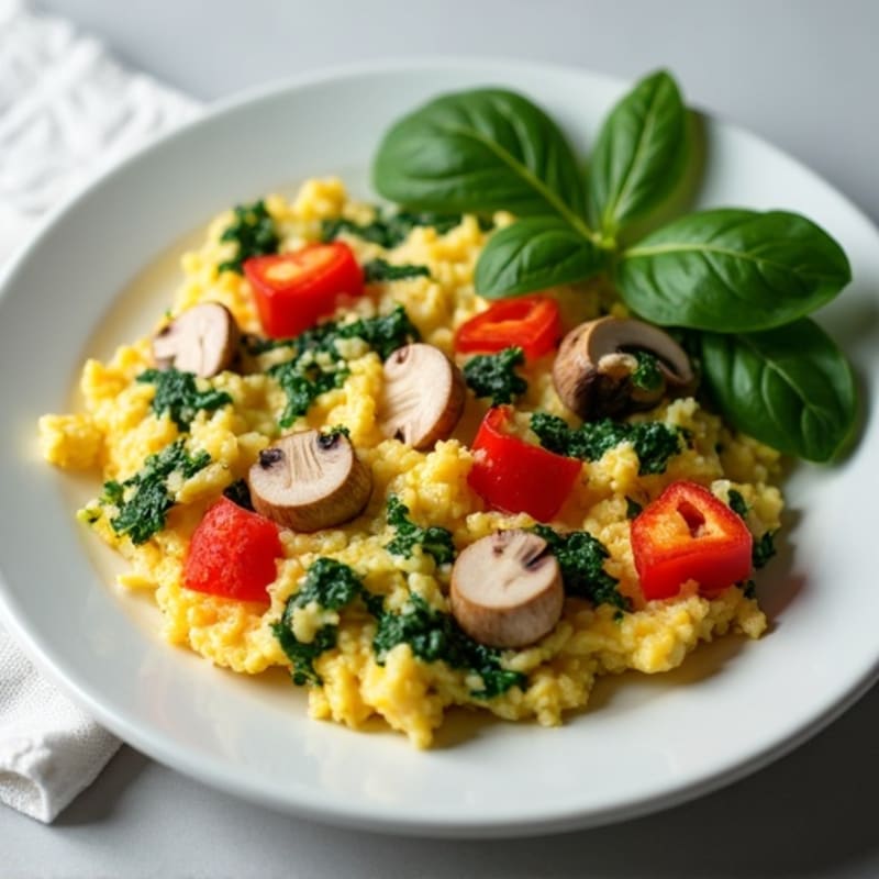 Egg White Spinach Scramble with Turkey Breast