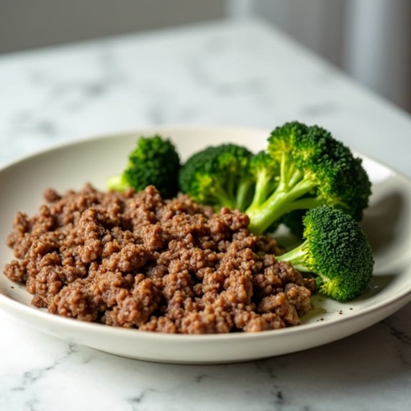 Lean Ground Beef and Crispy Roasted Broccoli