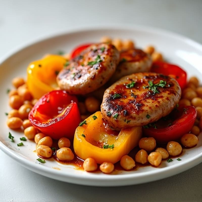 Sheet Pan Spicy Sausage and Roasted Peppers