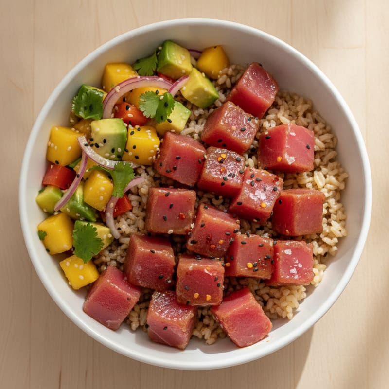 Ahi Tuna Poke with Tropical Salsa