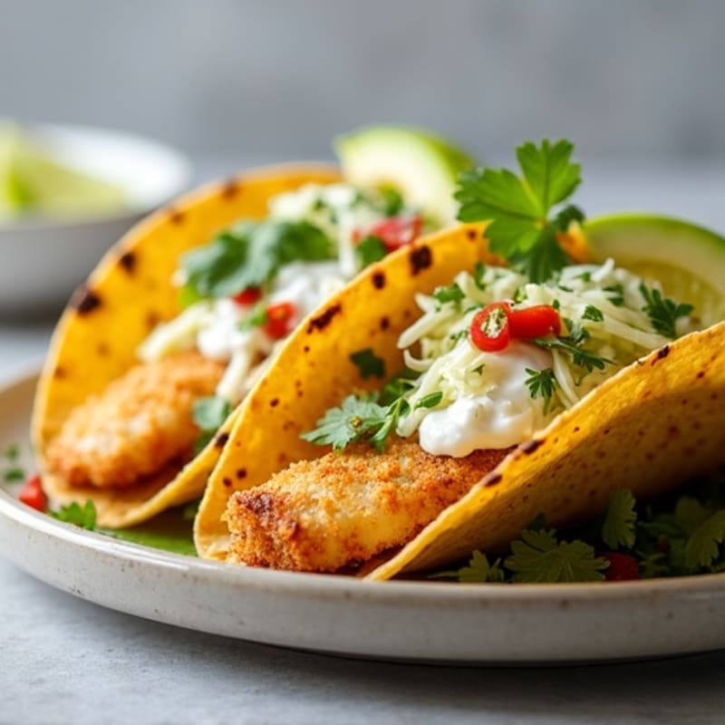 Crispy Fish Tacos with Fresh Cabbage Slaw
