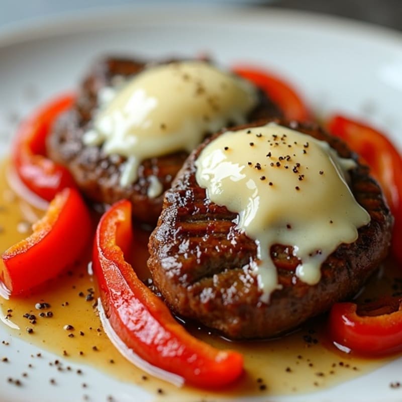 Sautéed Steak and Bell Peppers with Creamy Provolone