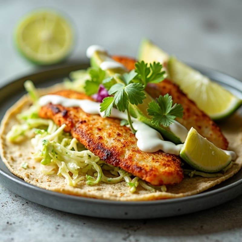 Crispy Pan-Seared Fish Tacos with Fresh Cabbage Slaw