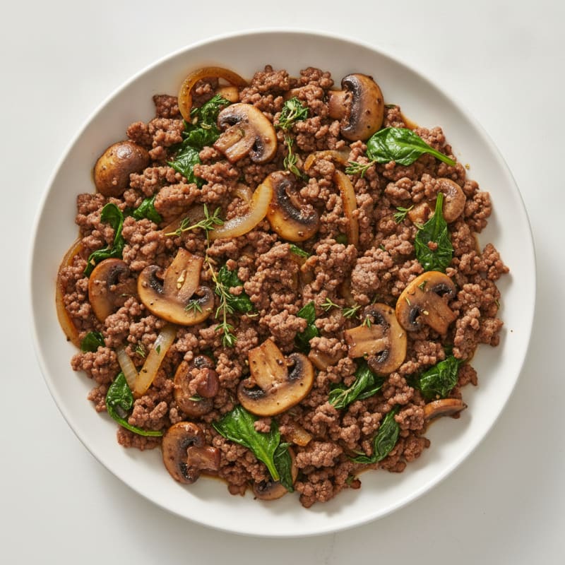Savory Ground Beef and Mushroom Skillet
