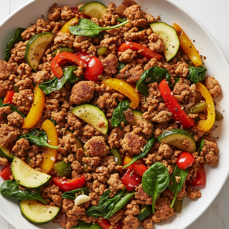 Savory Ground Turkey and Vegetable Skillet