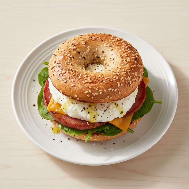 Golden Everything Bagel Breakfast Sandwich
