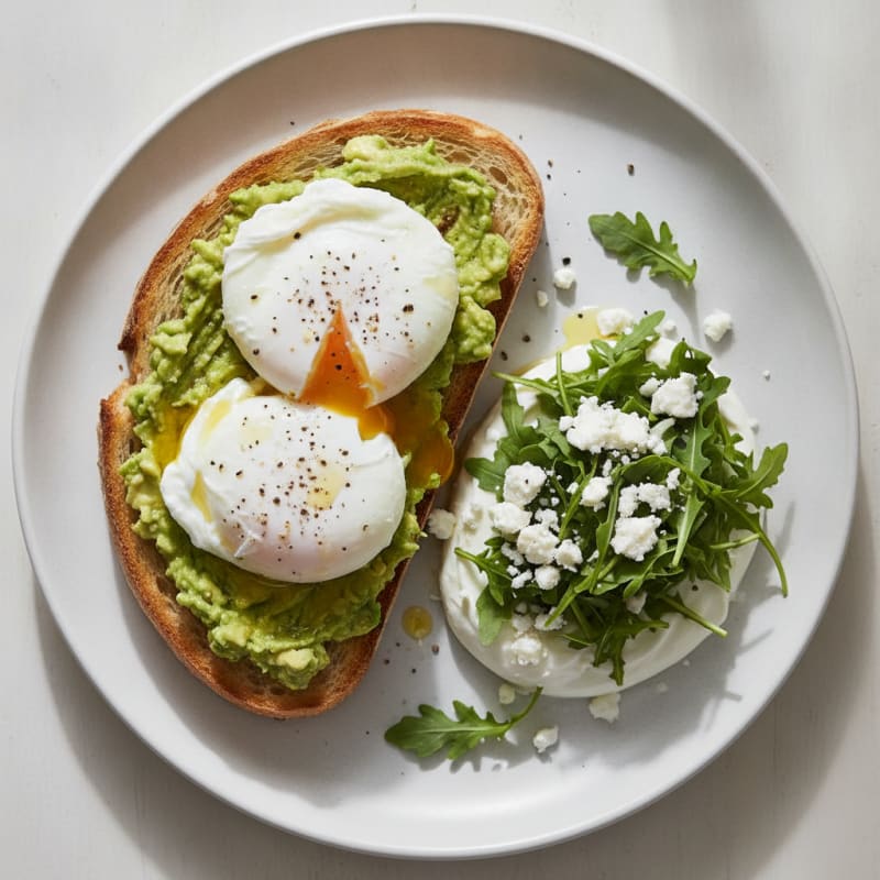 Egg and Sourdough Toast with Avocado and Greek Yogurt