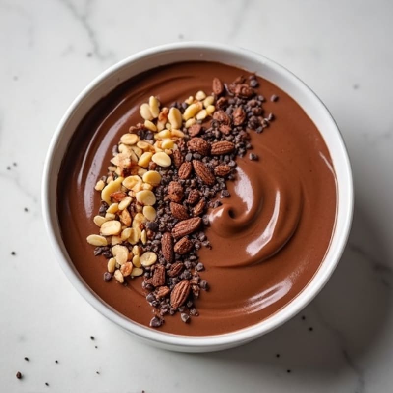 Silky Chocolate Protein Pudding with Almond Butter Swirl