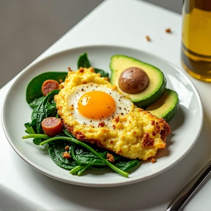 Egg White Scramble with Spinach and Turkey Sausage